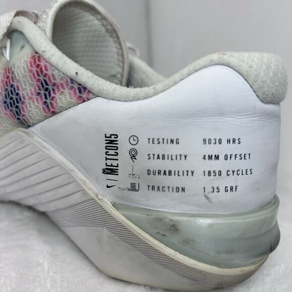 Nike Metcon 5 AMP White Tie Dye Pale Run Casual Low AT3149-101 womens size 11 - Picture 6 of 16
